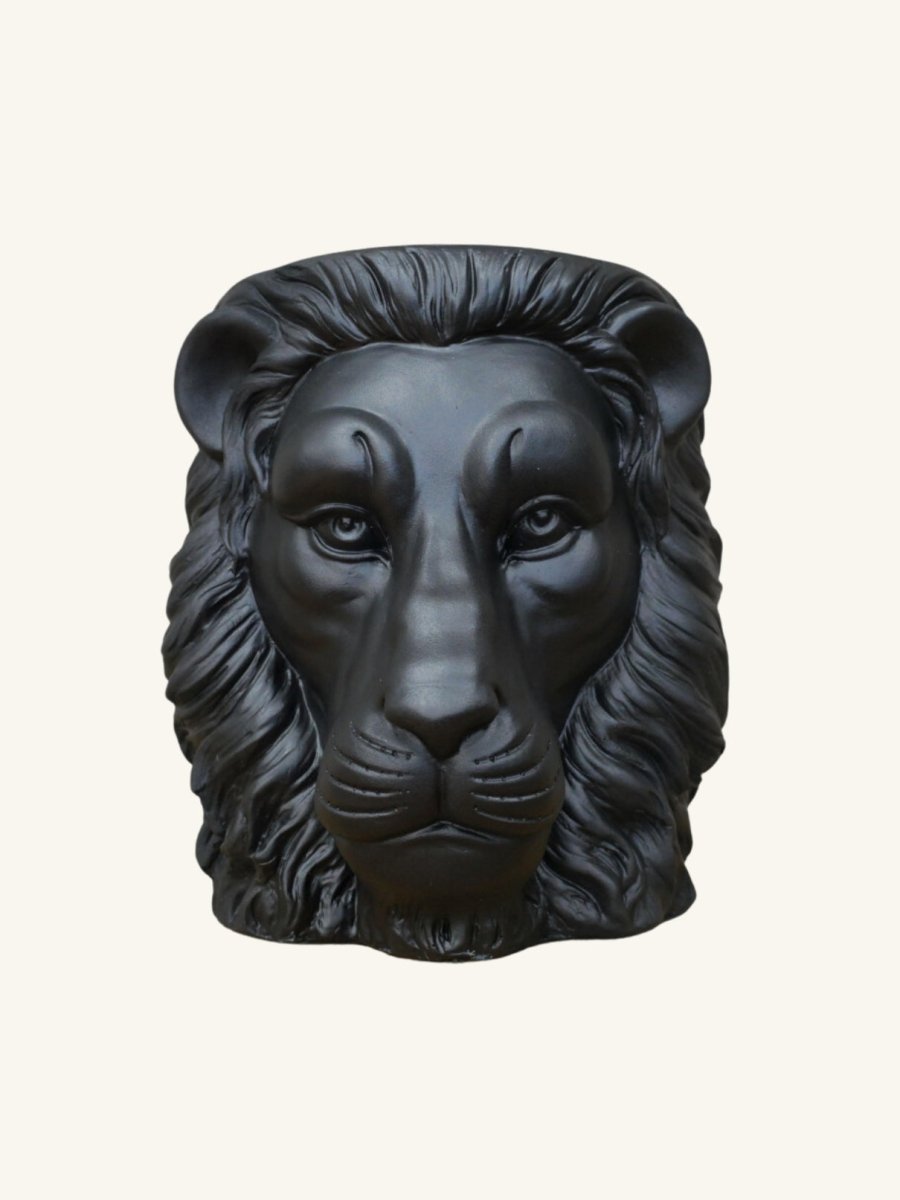 Black Lion Head Planter - Punk & Poodle