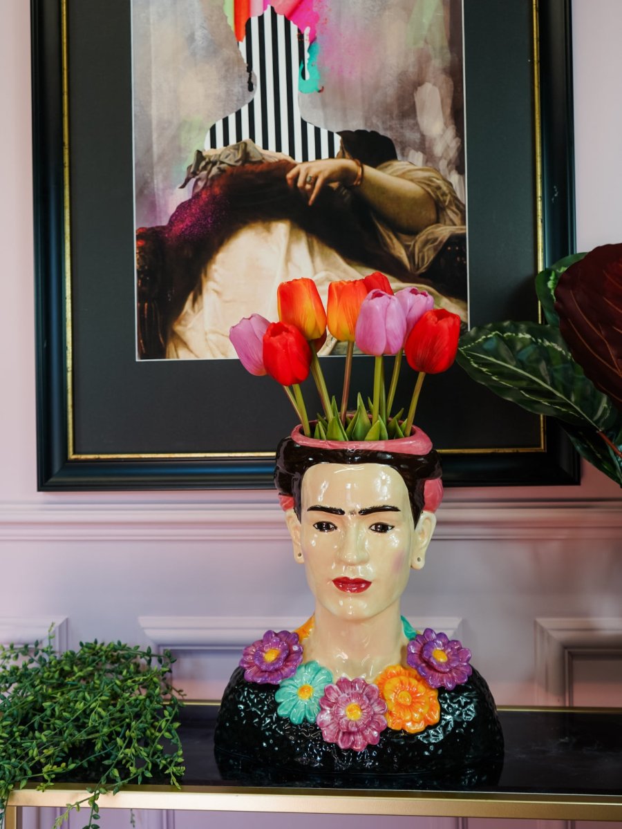 Frida Kahlo Bust Ceramic Vase - Punk & Poodle
