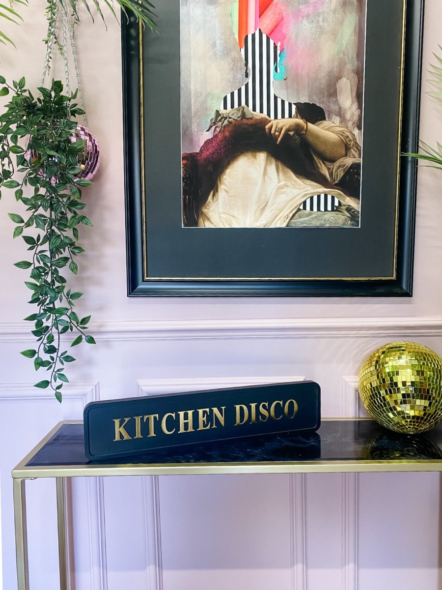 Gold Foil Sign 'Kitchen Disco' - Punk & Poodle