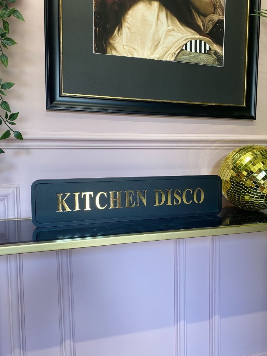 Gold Foil Sign 'Kitchen Disco' - Punk & Poodle