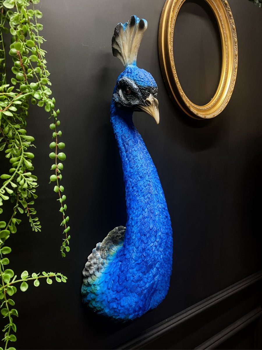 Peacock Head Wall Figure - Punk & Poodle