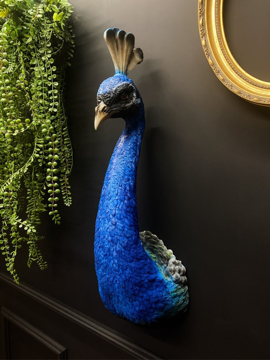 Peacock Head Wall Figure - Punk & Poodle