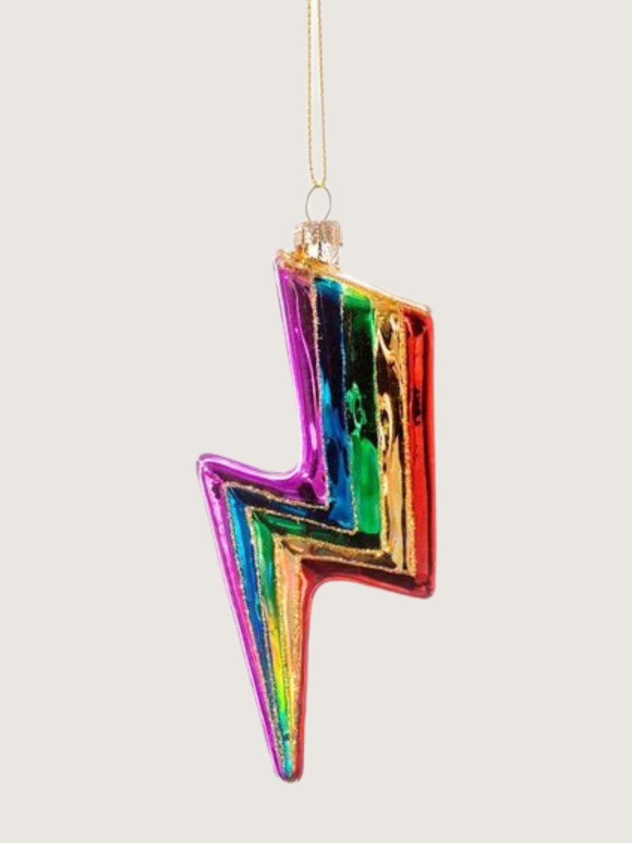 Rainbow Lightning Bolt Christmas Tree Decoration - Punk & Poodle