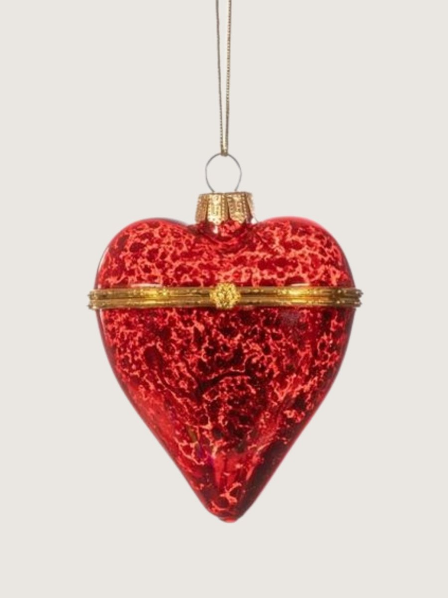 Red Heart Opening Christmas Tree Decoration - Punk & Poodle