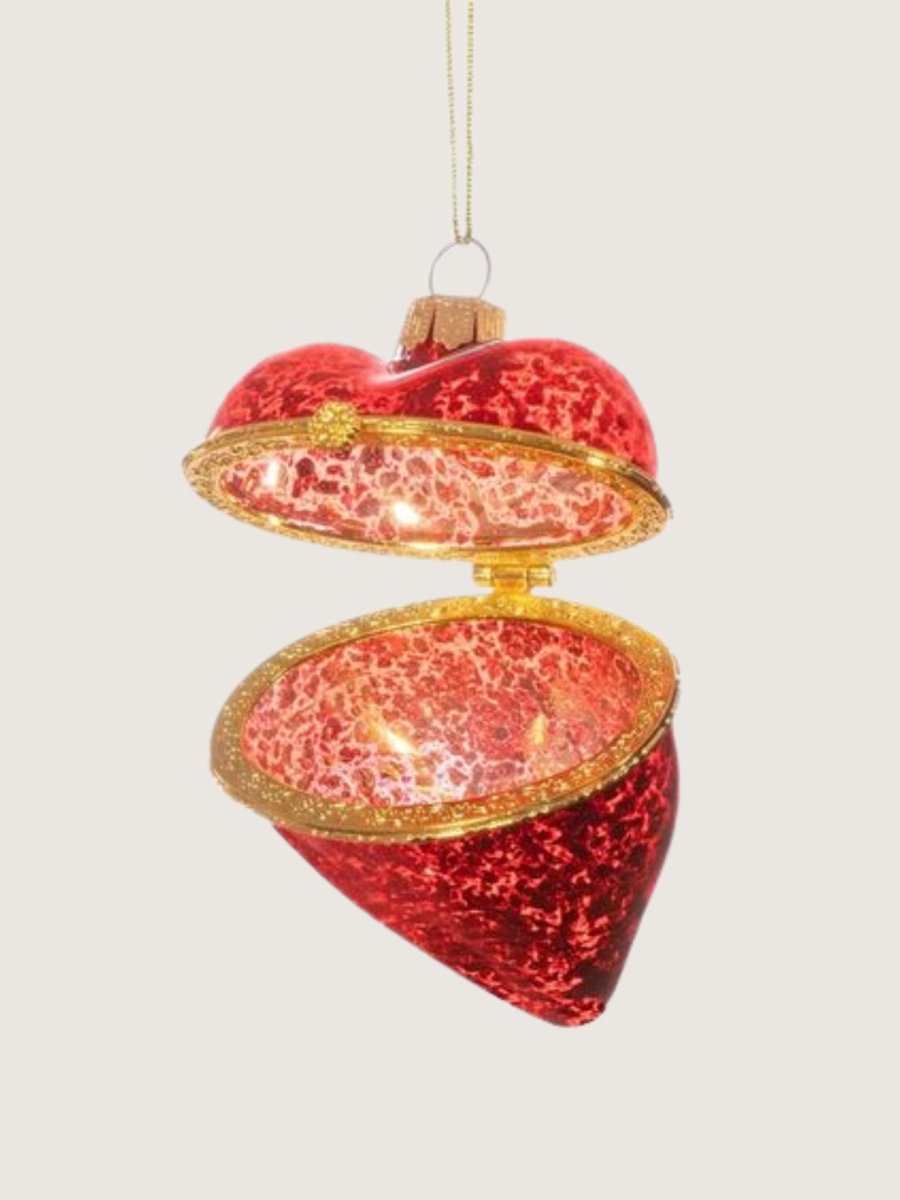 Red Heart Opening Christmas Tree Decoration - Punk & Poodle