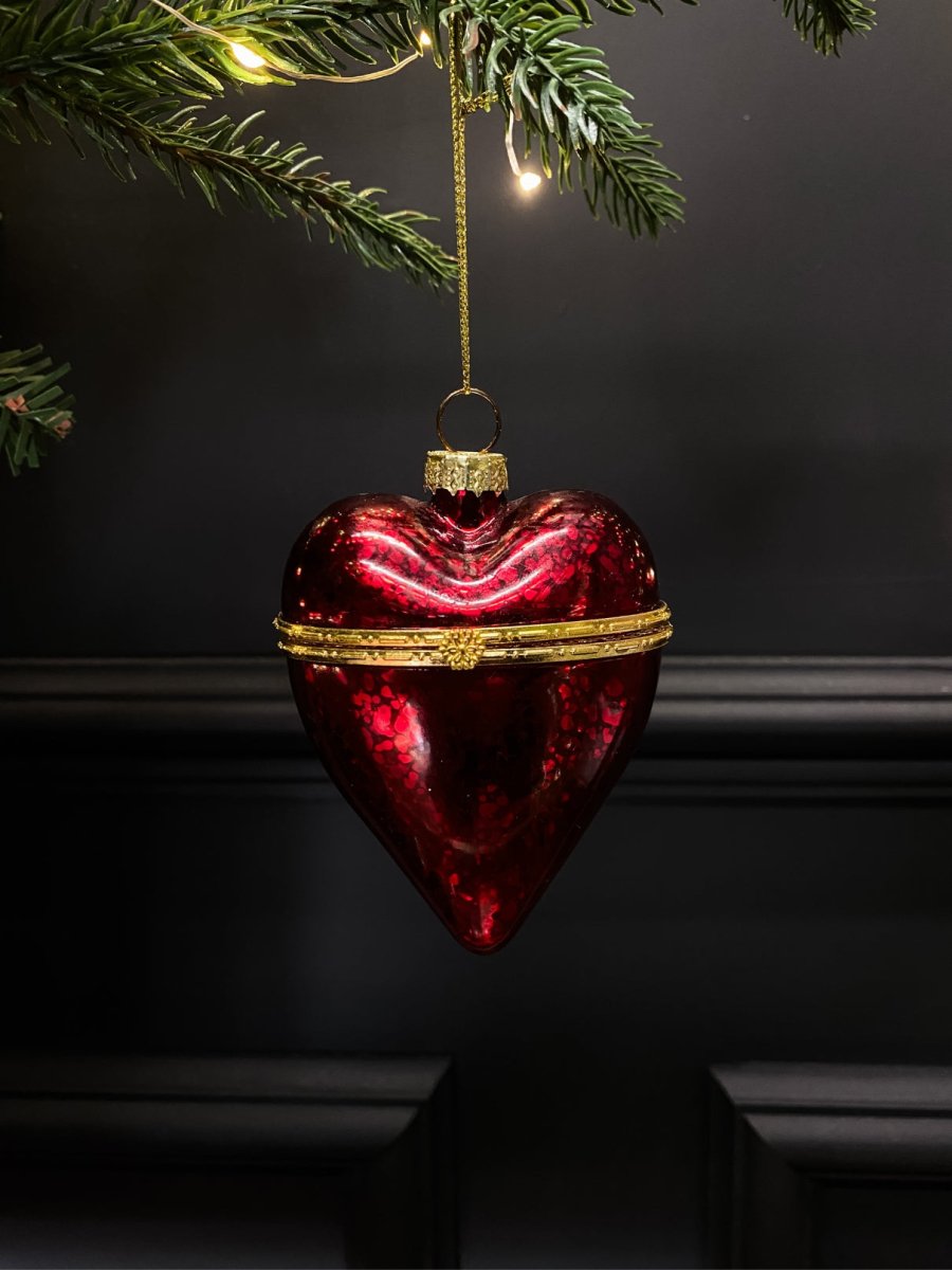 Red Heart Opening Christmas Tree Decoration - Punk & Poodle