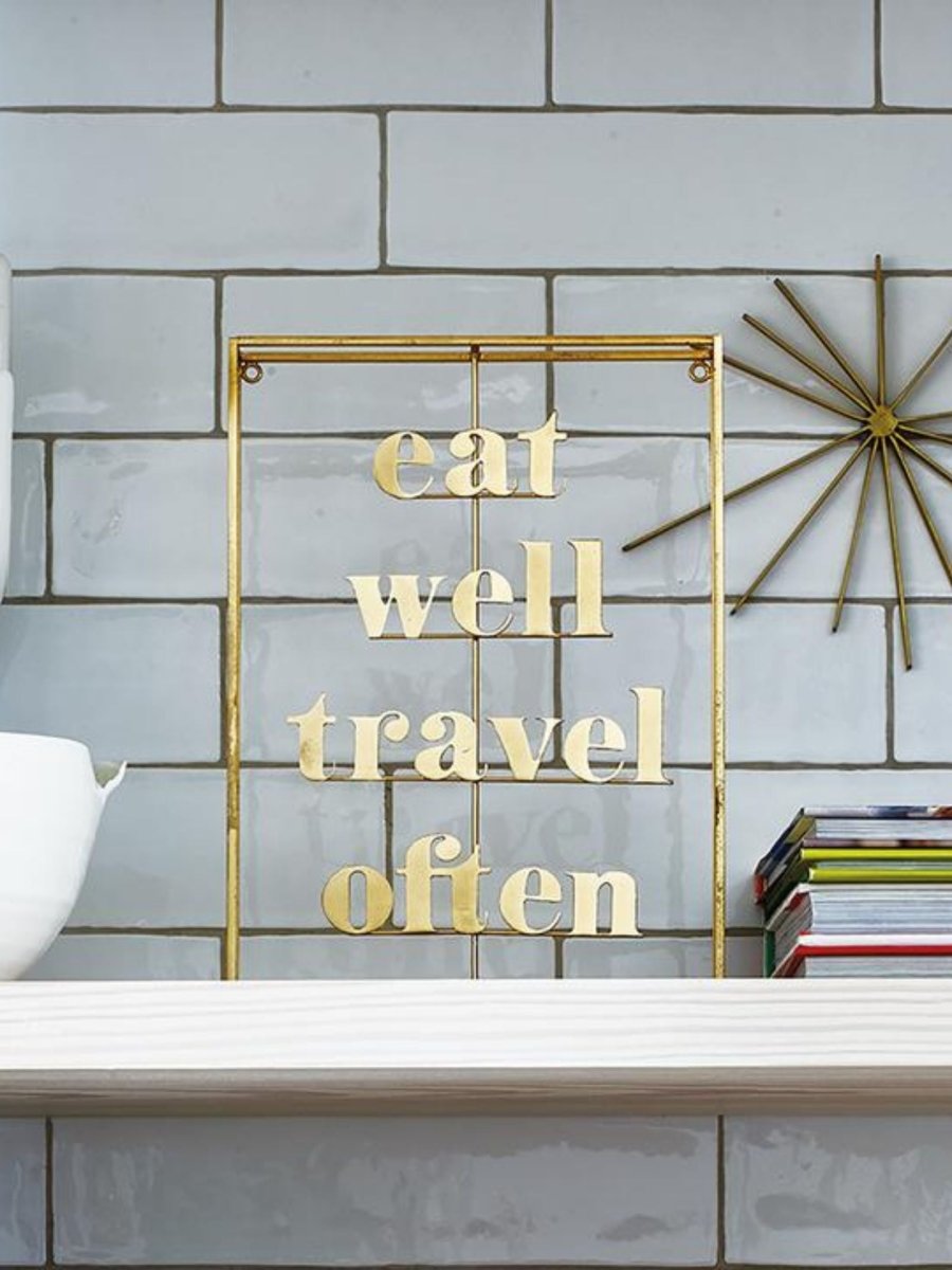 Eat Well Travel Often Metal Word Art - Punk & Poodle