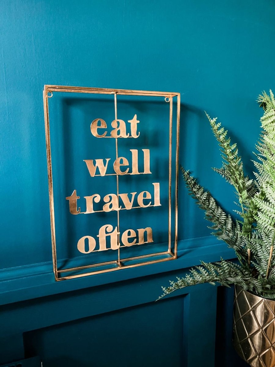 Eat Well Travel Often Metal Word Art - Punk & Poodle