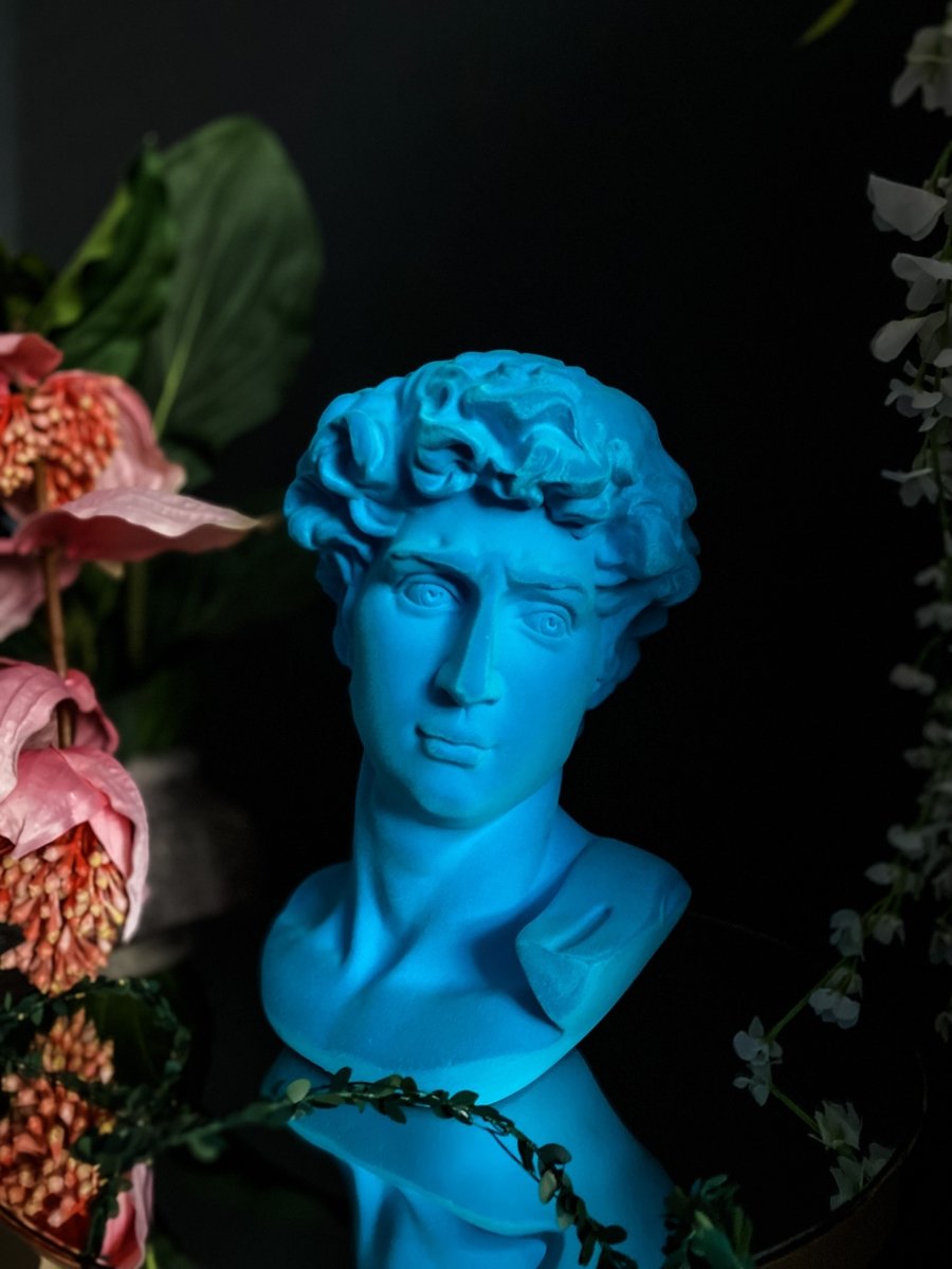 Flock Large David Bust | Teal - Punk & Poodle