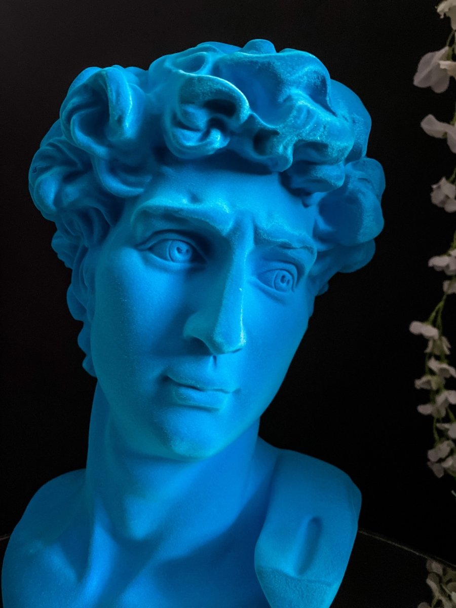 Flock Large David Bust | Teal - Punk & Poodle