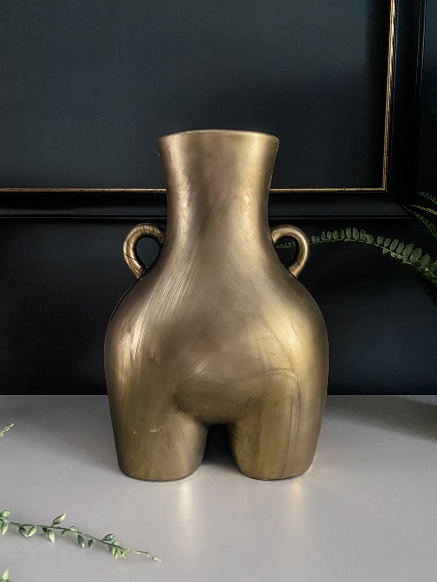 Large Love Handles Booty Vase | Antique Gold - Punk & Poodle