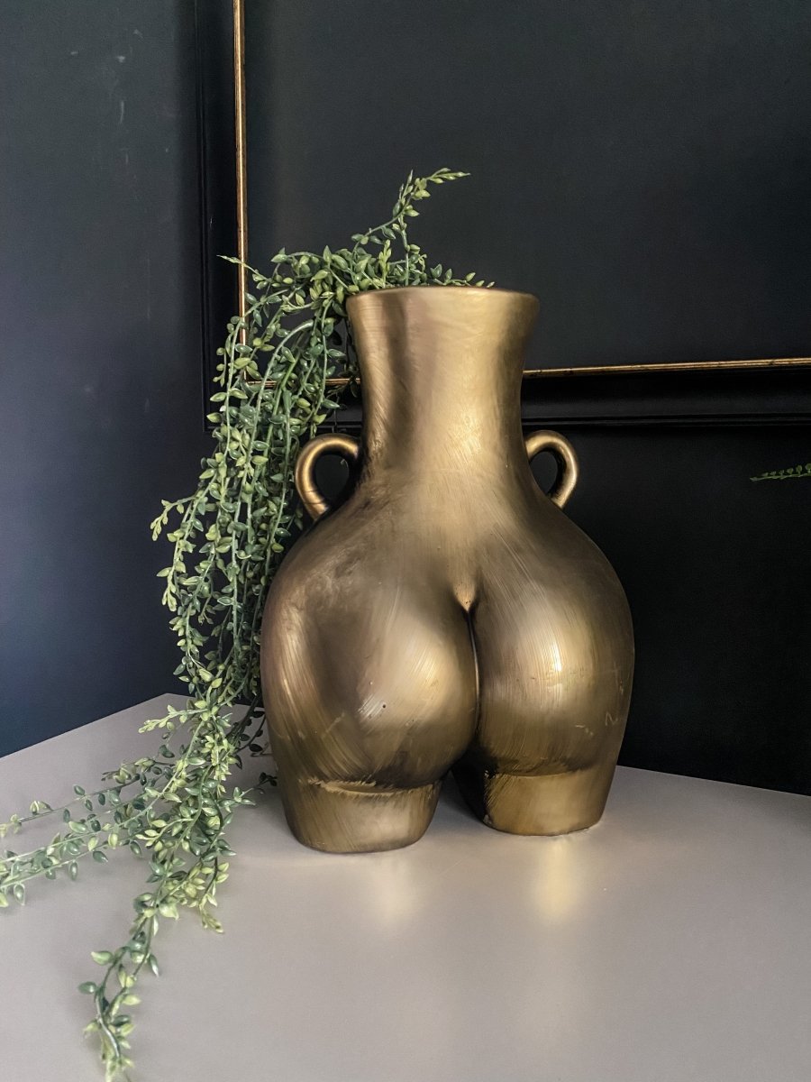 Large Love Handles Booty Vase | Antique Gold - Punk & Poodle