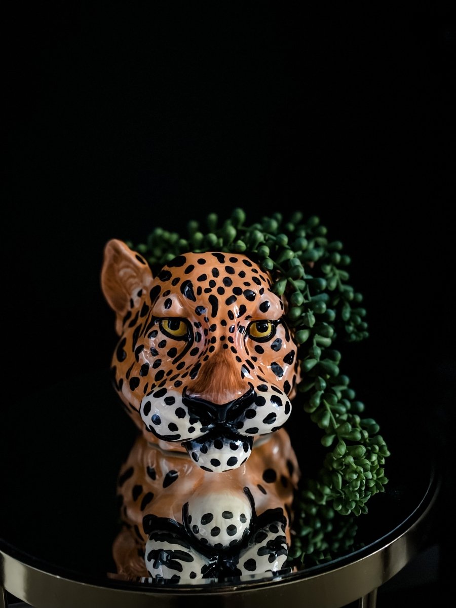 Leopard Head Ceramic Planter Vase | Small - Punk & Poodle