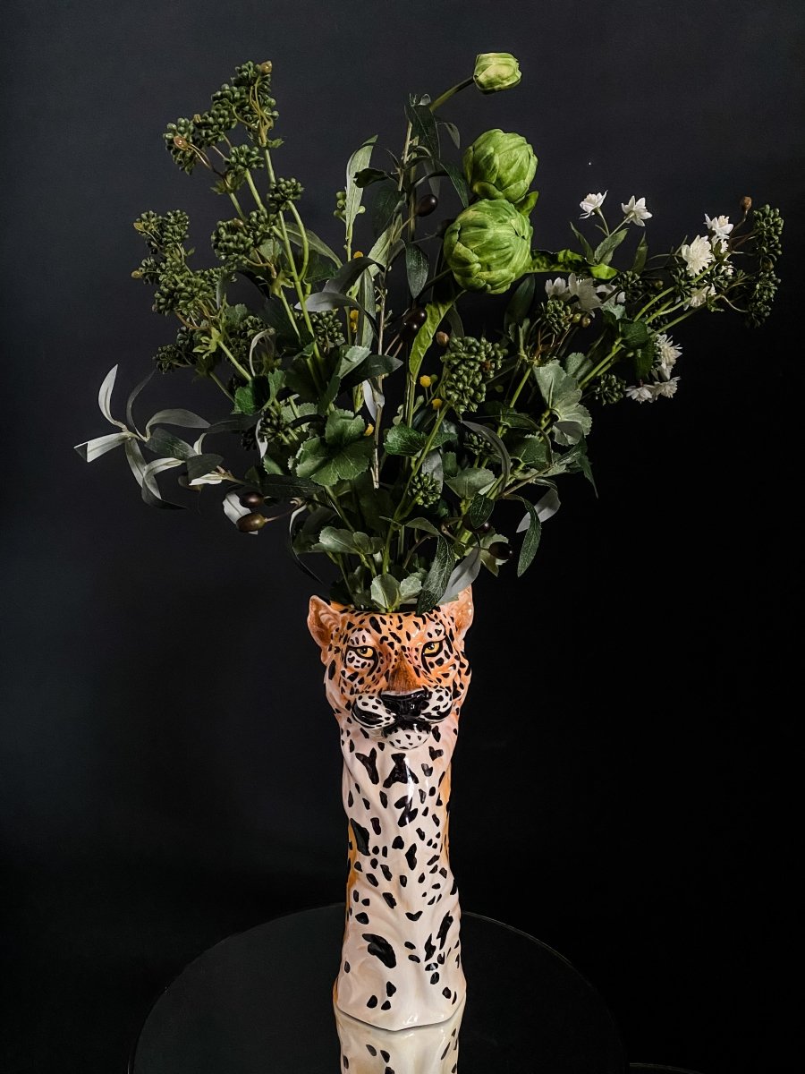 Leopard Head Ceramic Vase - Punk & Poodle