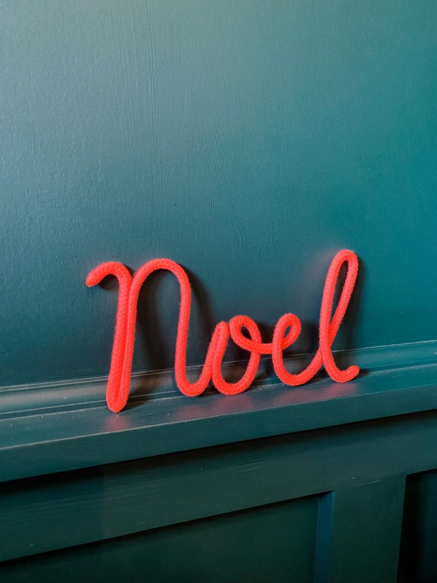 Noel Rope Word Sign | Neon Coral - Punk & Poodle