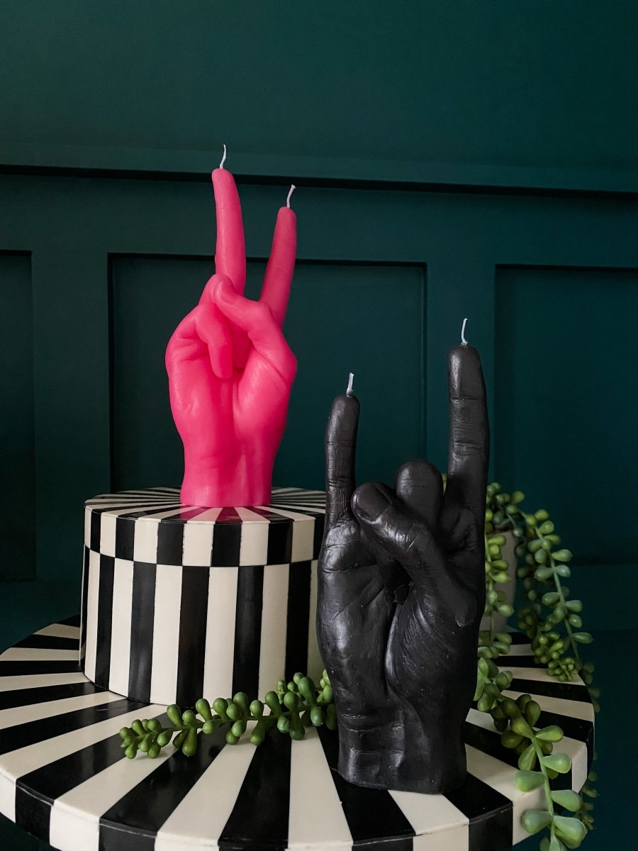 Rock On Hand Candle | Black - Punk & Poodle