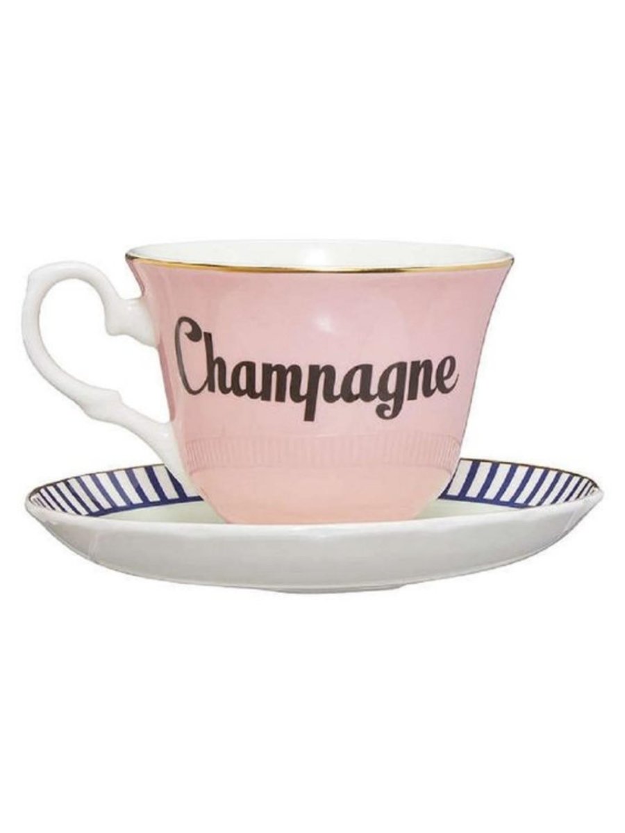 Yvonne Ellen Champagne Teacup & Saucer - Punk & Poodle