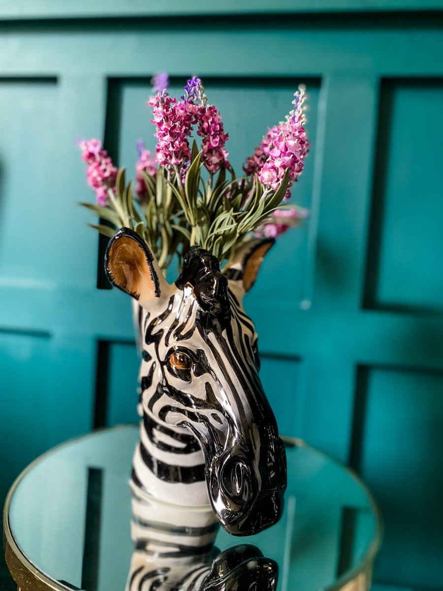 Zebra Head Ceramic Planter Storage Jar - Punk & Poodle